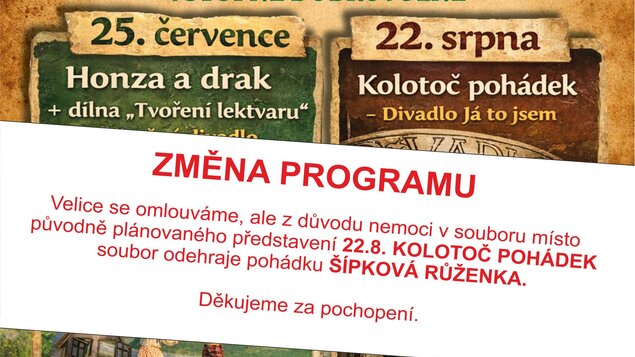 ZMĚNA PROGRAMU - Šípková Růženka