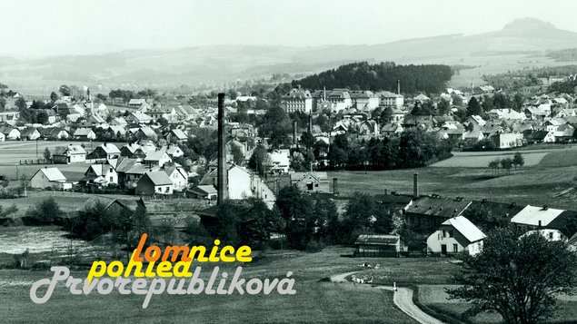 Prvorepubliková pohlednice Lomnice