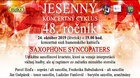 SAXOPHONE SYNCOPATERS - JESENNÝ KONCERTNÝ CYKLUS, 48. ročník