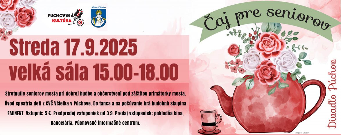 ČAJ PRE SENIOROV -  september 2025       