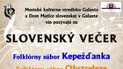 Slovenský večer - hudobný piatok 9.9.2022