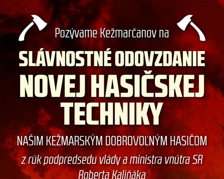 Slávnostné odovzdanie novej hasičskej techniky