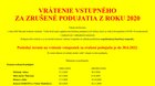 Vrátenie vstupného za zrušené podujatia z roku 2020 