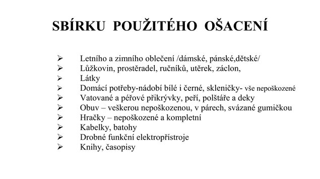 Sbírka použitého ošacení