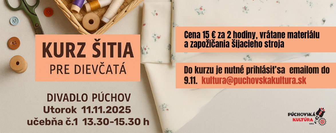 KURZ ŠITIA PRE DIEVČATÁ - november 2025