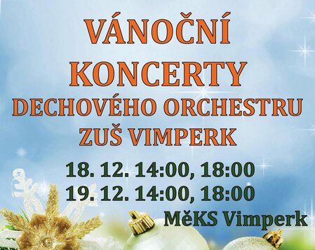 Vánoční koncerty dechového orchestru ZUŠ Vimperk