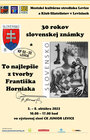 30 rokov slovenskej známky a To najlepšie z tvorby Františka Horniaka