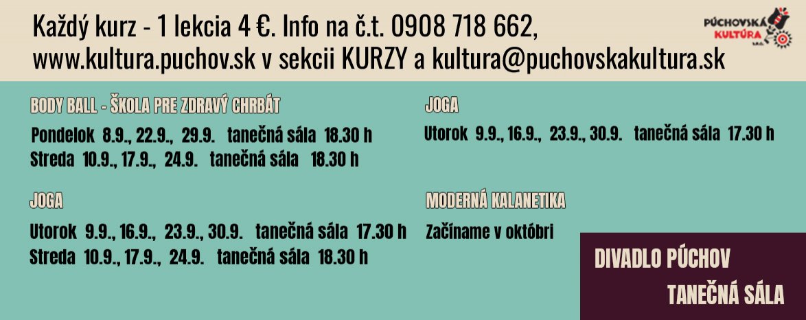 POHYBOVÉ KURZY - september 2025