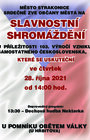 Slavnostní shromáždění u příležitosti oslav 103. výročí vzniku samostatného Československa u pomníku obětem války u hřbitova